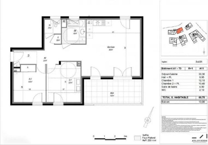 property Appartement 3 pièces 69 m²